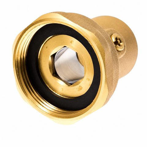 Union 1"1/2 x 1"  m/ avst.ventil 1 stk
