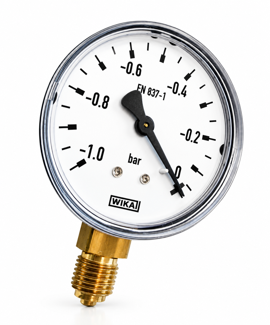 Vacuummeter 1/4" -1 til 0 bar Ø63mm 