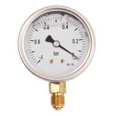 Vacuummeter 1/4" -1 til 0 bar Ø63mm væsk Glykolfylt manometer for vacuum