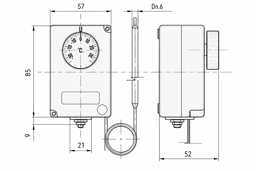 Arthermo TSC 095 justerbar termostat Romtermostat 1 tr, 15A, 0..40°C, IP44 