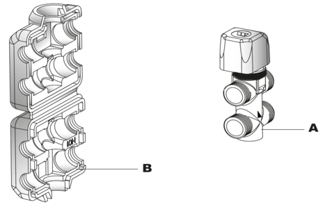 2-veis ventilsett for Riello RK 24-40-47 3/4&quot; tilkobling