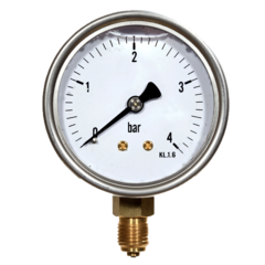 Manometer 1/4&quot; 0- 6bar &#216;63mm - v&#230;skefylt