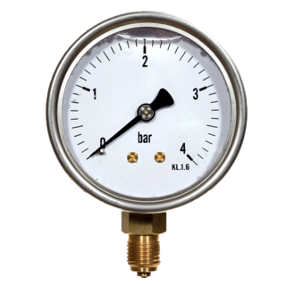 Manometer 1/4&quot; 0- 6bar &#216;63mm - v&#230;skefylt