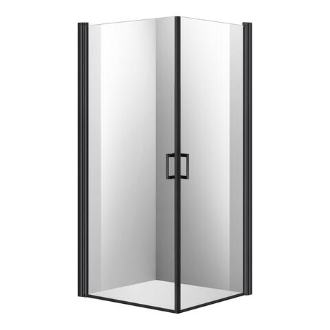 Quick Rett - Sort Matt 90x90x195cm