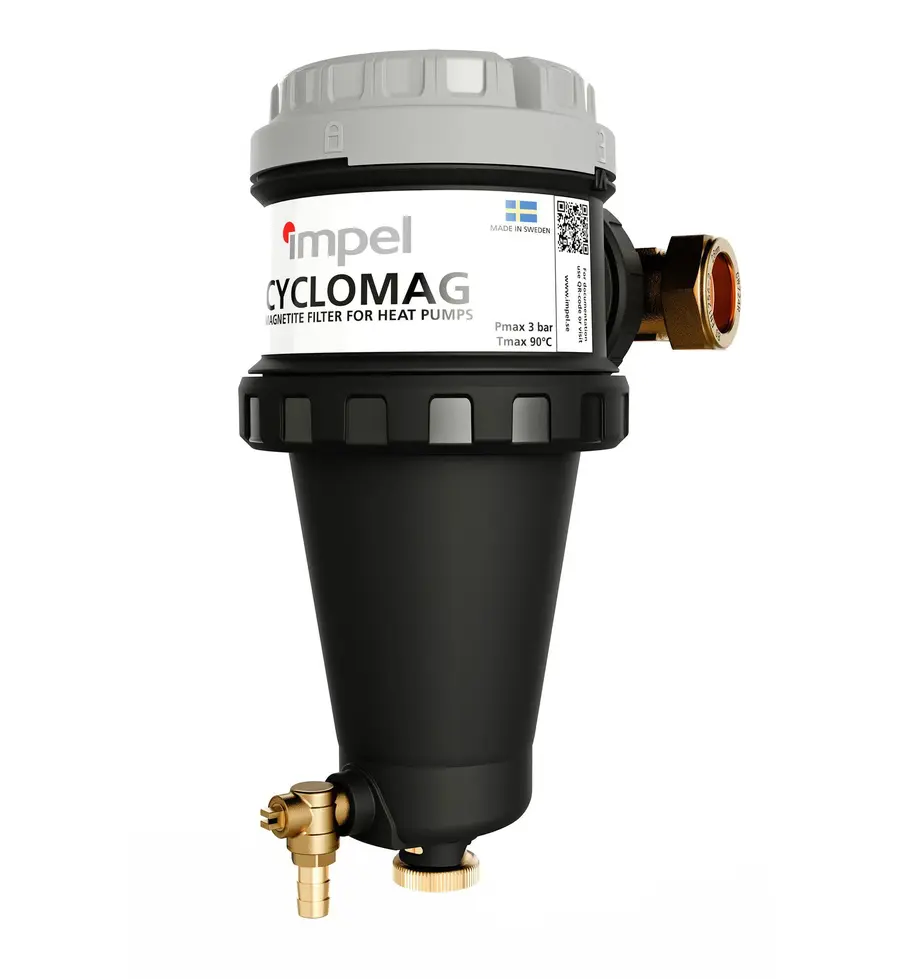 Magnetitfilter CYCLOMAG 28mm klemring Varmeanlegg 