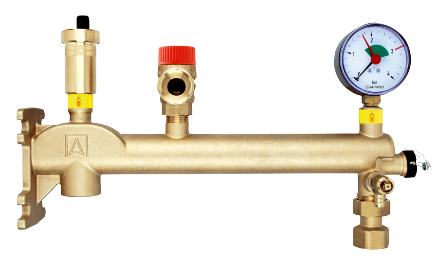 Oppheng ekspasjonskar (3 bar) m/manometer, sik.vent 