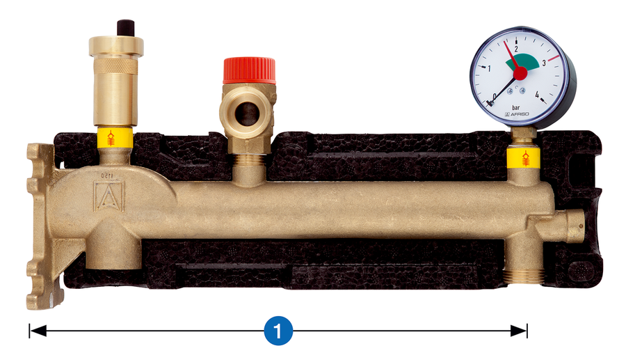 Oppheng ekspasjonskar (3 bar) m/manometer, sik.vent 