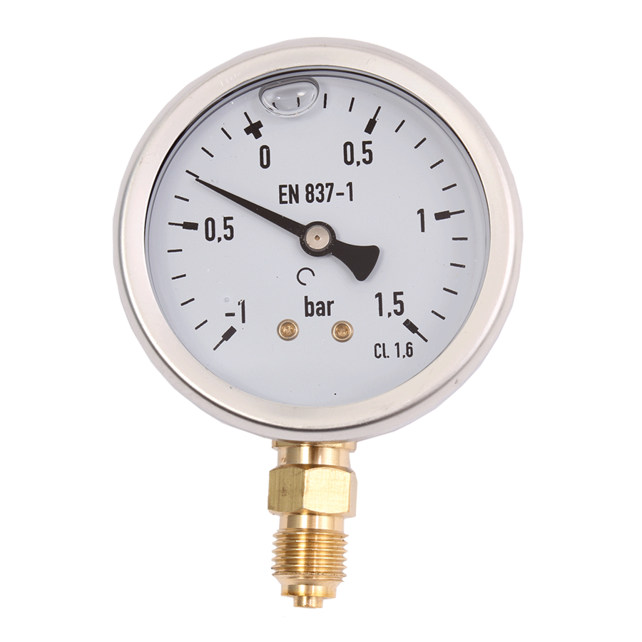 Vacuummeter 1/4" -1 +1,5bar Ø63mm væske Vacuum manometer 