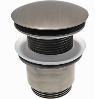 Klikkventil - BØRSTET NIKKEL Kort m/overløp