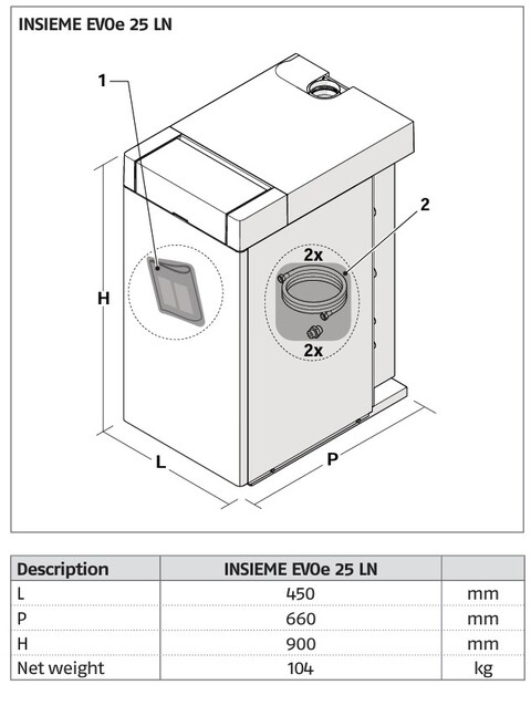 Riello INSIEME EVOe 25 LN Fyrkjel i støpejern (25 kW) 