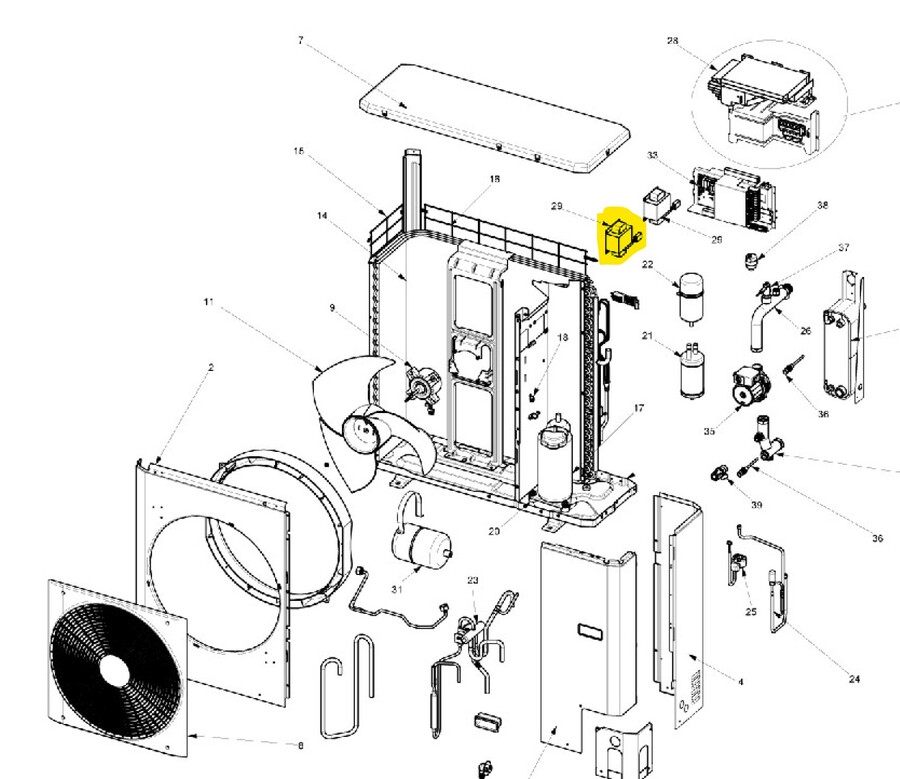 Invertermodul - reactor Riello AirHP varmepumpe 