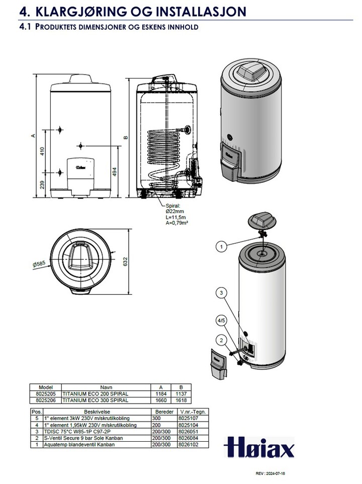 Høiax Titanium ECO 300 (m/ spiral) 