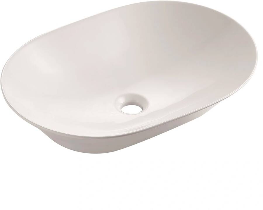 Bathco Toulouse toppmontert servant Bollevask - 59x42 cm, hvit 