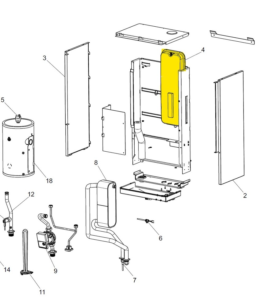 Ekspansjontank for innedel Riello NexSirius (NexBox) 