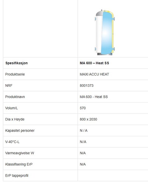 OSO MA 600 - Heat SS MAXI ACCU HEAT 