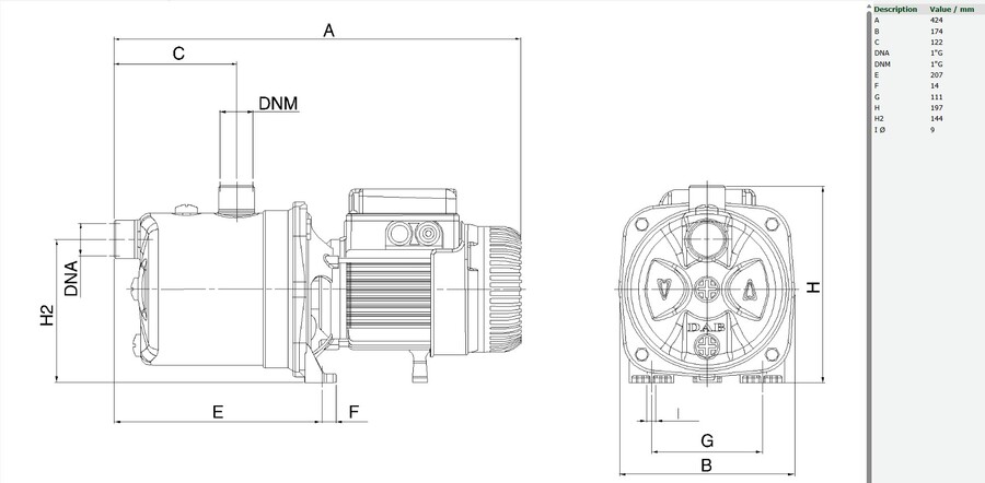 DAB Jet-Inox 112 M Jet-pumpe 