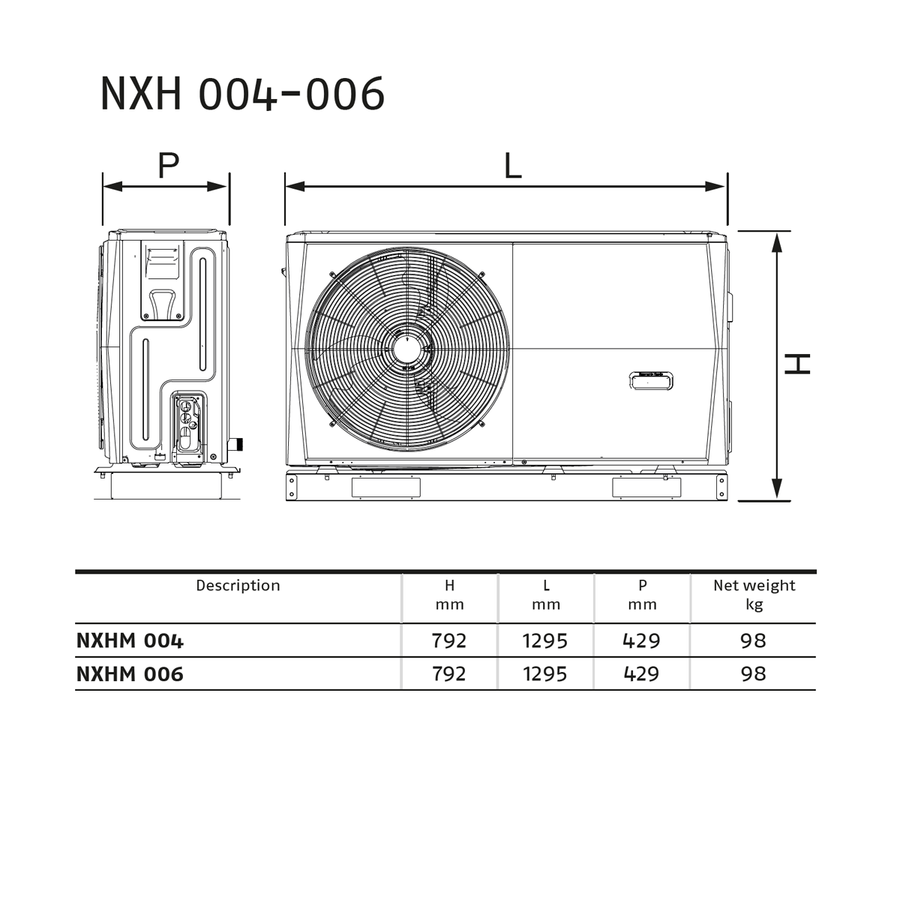 Riello NXHM 006 luft/vann varmepumpe Monoblock - 6,35 kW 