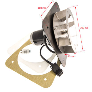 Atmos viftemotorsett - stor (UCJ4C82) m/ kondensator og 200x52mm impeller