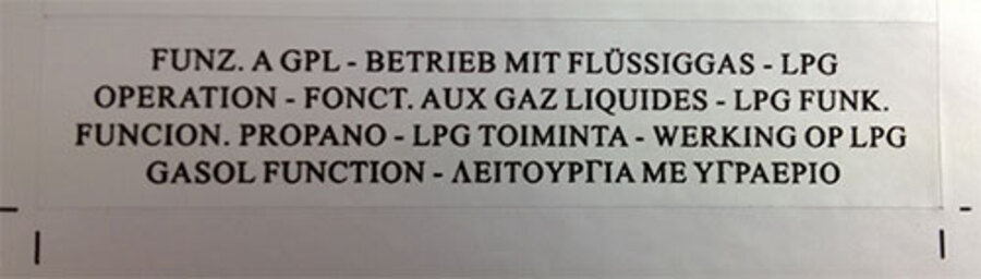 Merke for LPG-kit 