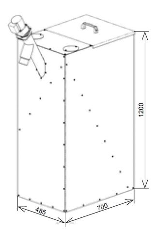 Atmos AZPD 240 R pellets tank med skrue Passer til Atmos DC 25 SP m/ A25