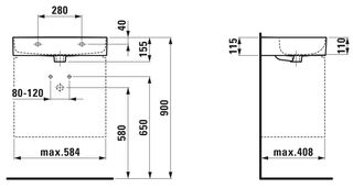 Laufen Val servant 60x42cm HVIT