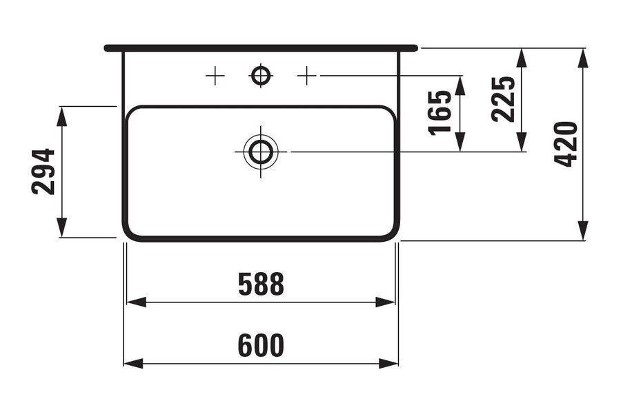 Laufen Val servant 60x42cm HVIT 