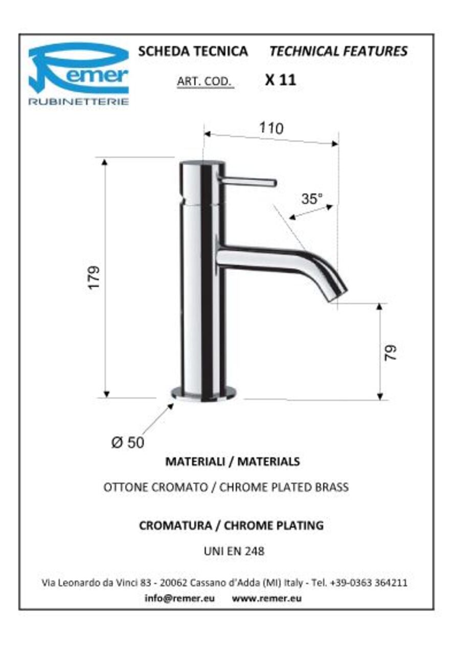 Remer X style X11VO armatur BØRST. MESS. 