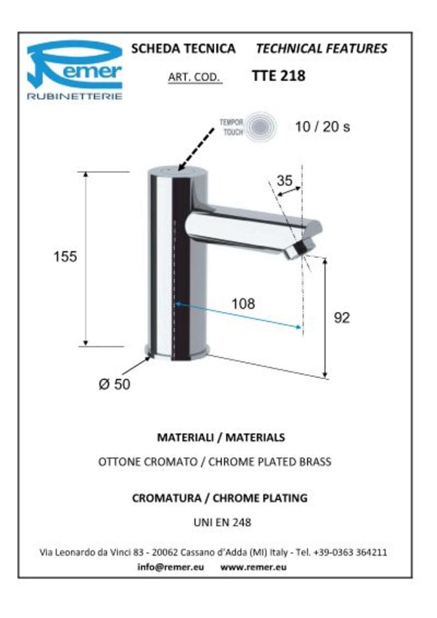 Remer Sensor TTE218 armatur 