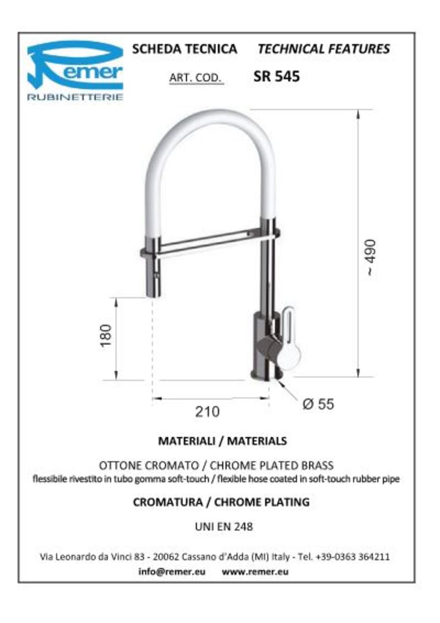 Remer SR545 armatur (hvit) 