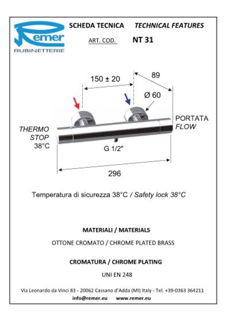 Remer Minimal NT31 dusjarmatur 