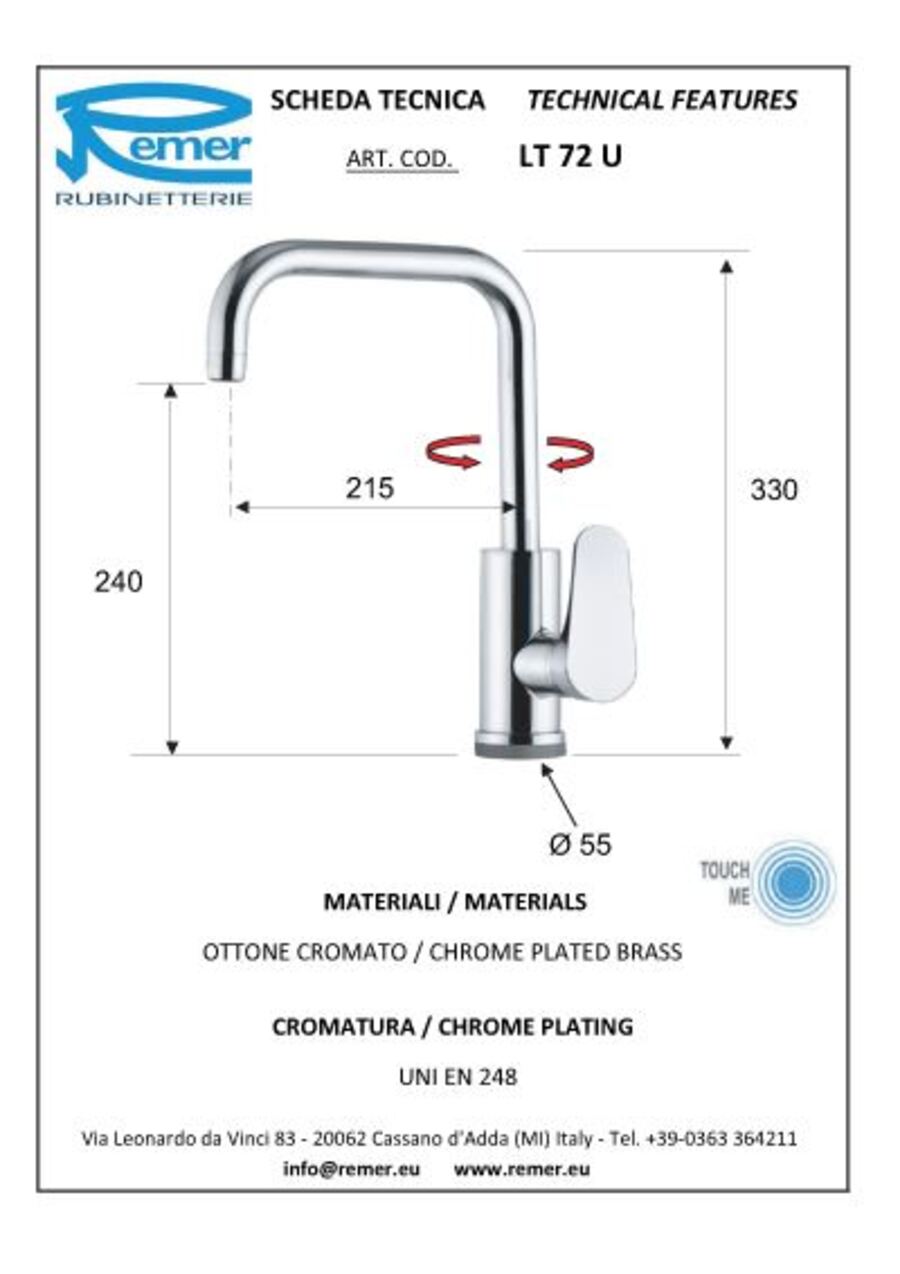 Remer Minimal LT72UN2 m/ touch 