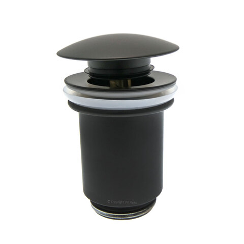 Klikkventil - SORT MATT Lang m/overløp