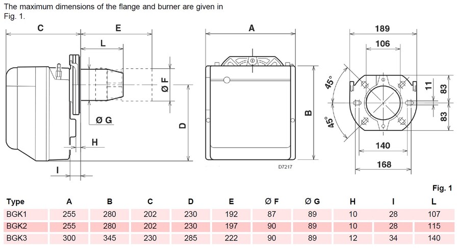 Riello Gulliver BGK2 BIO (B100) ett-trinns 32-59 kW (Low NOx) 