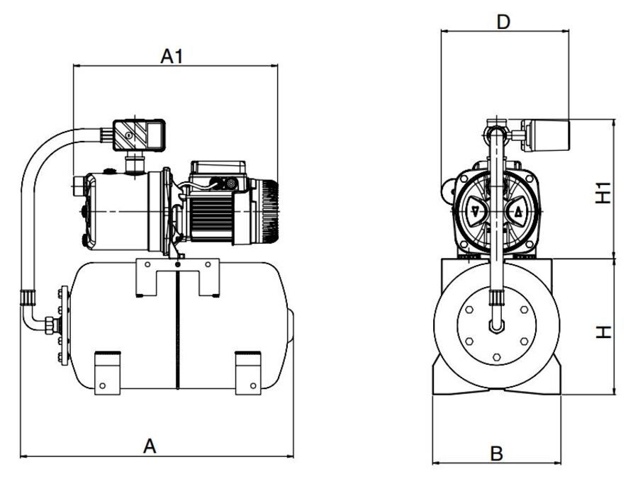 DAB Aquajet Inox 132 M G hyttepumpe Pumpeautomat med tank og automatikk 