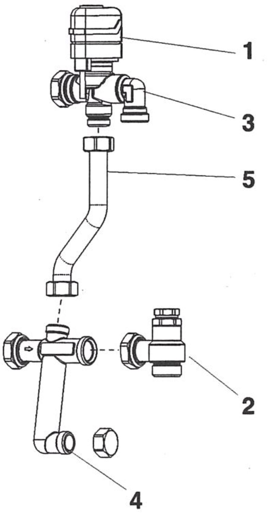 3-veis ventil-sett for Riello Inverter viftekonvektor 