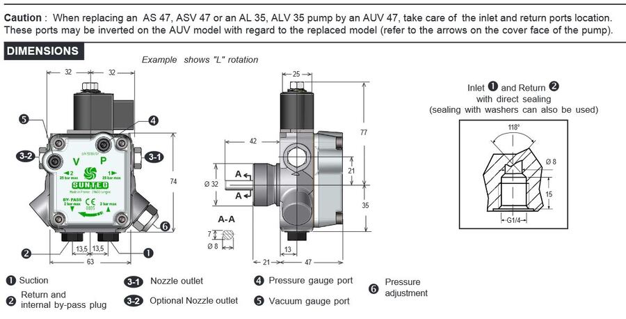 Suntec AUV47L 9857 (BIO) Suntec oljepumpe 