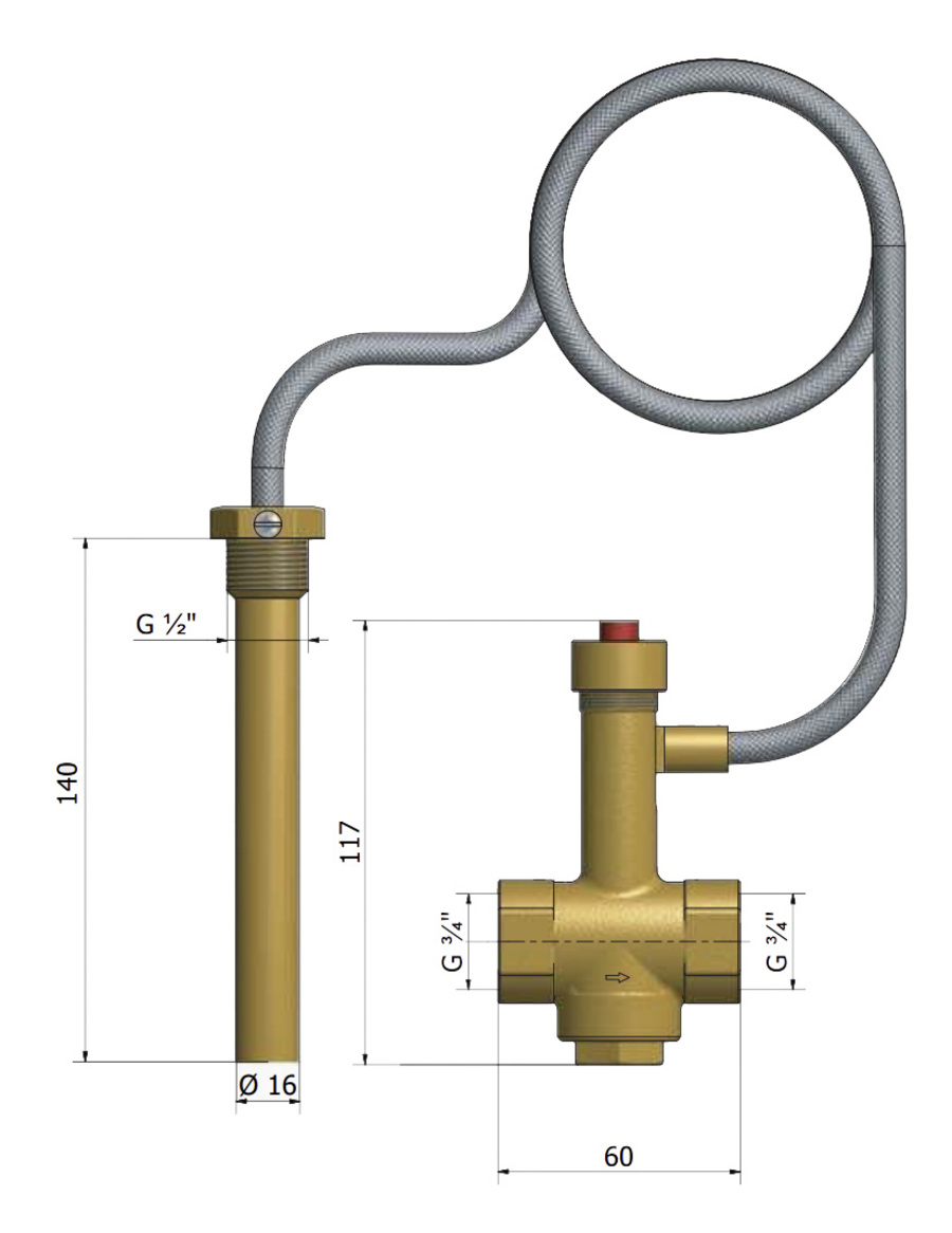 Danfoss BVTS 3/4" Overhetningstermostat 