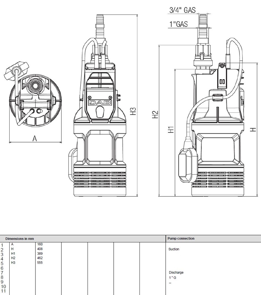 DAB DIVERTEK 500 A Subm. Multistage pumps 6" 